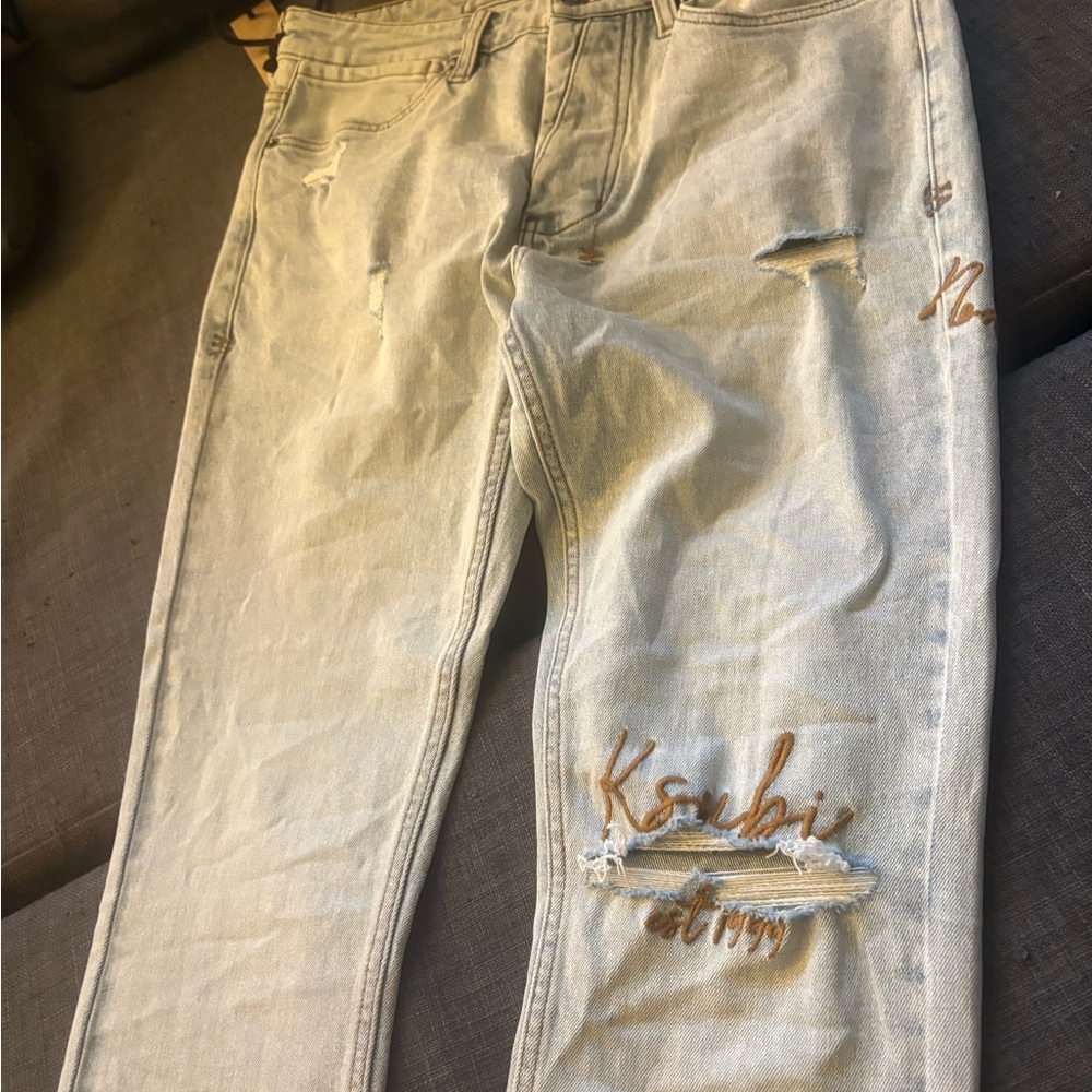 Ksubi Men's Faded Blue Distressed Jeans